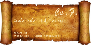 Csákó Füzike névjegykártya